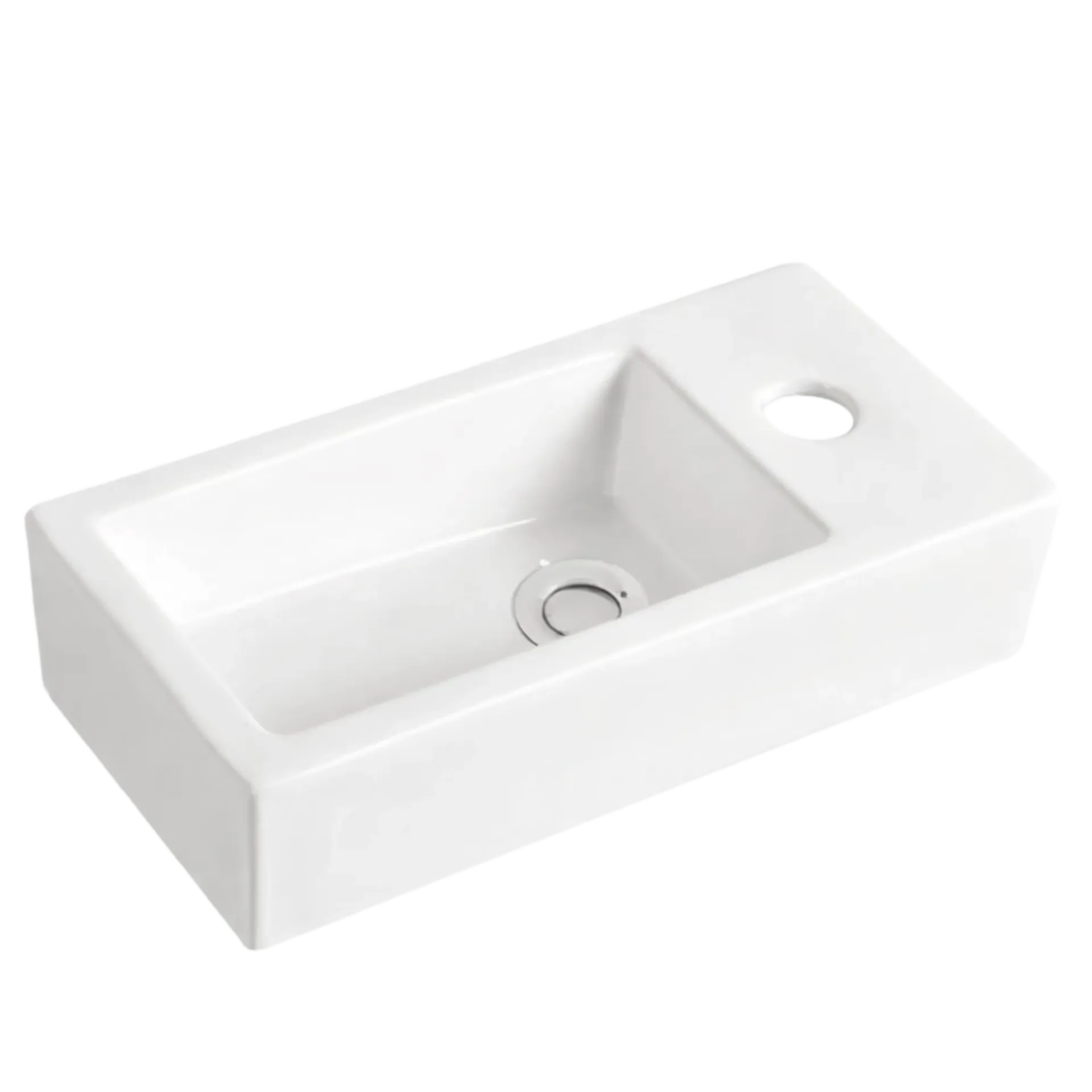 LAVAMANOS RECTANGULAR 37CM BLANCO UNIQUE