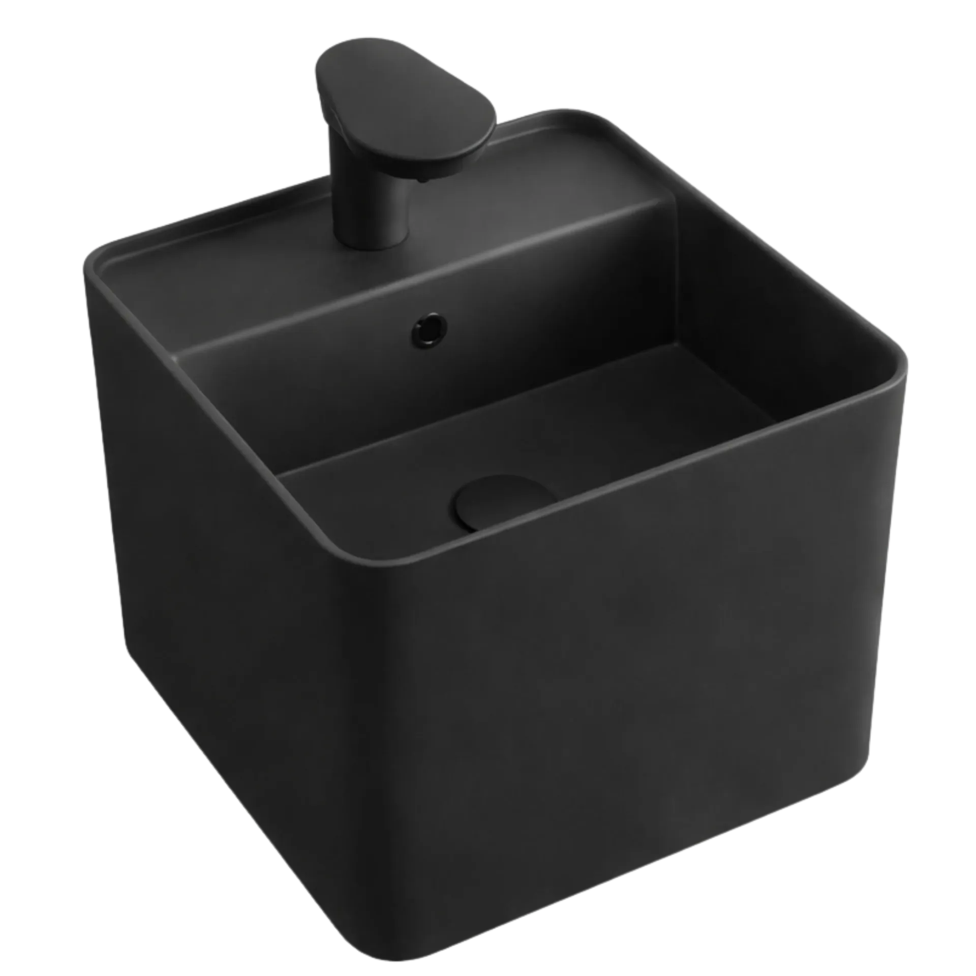 LAVAMANOS AEREO CUADRADO NEGRO UNIQUE