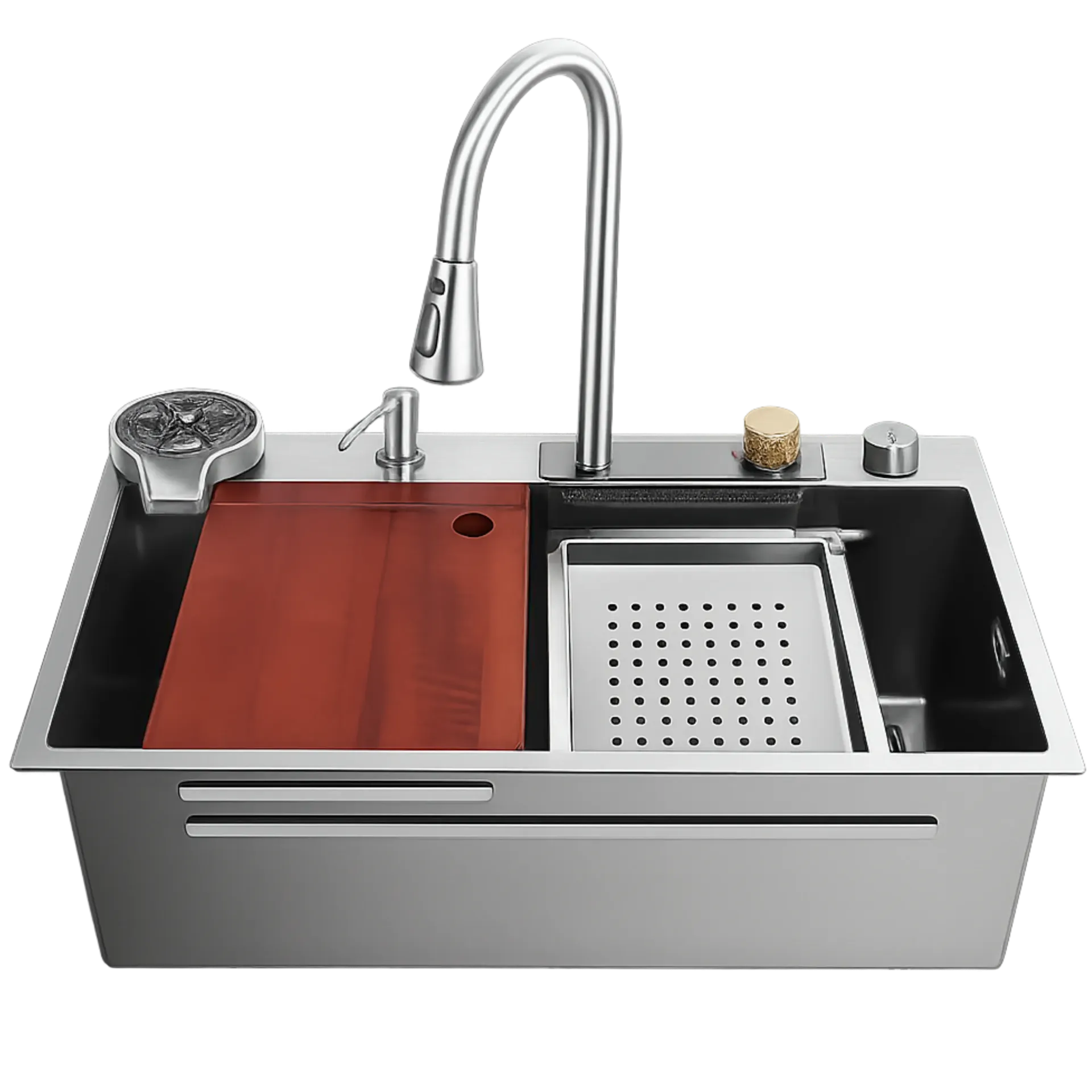 [FRE-1000] FREGADERO MULTIFUNCIONAL DE UNA TINA 76CM SATINADO UNIQUE