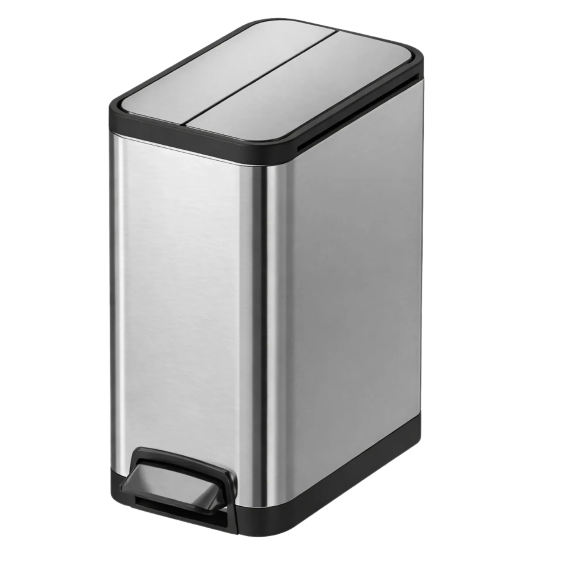 PAPELERA RECTANGULAR DOBLE PUERTA 30L SATINADO TRR