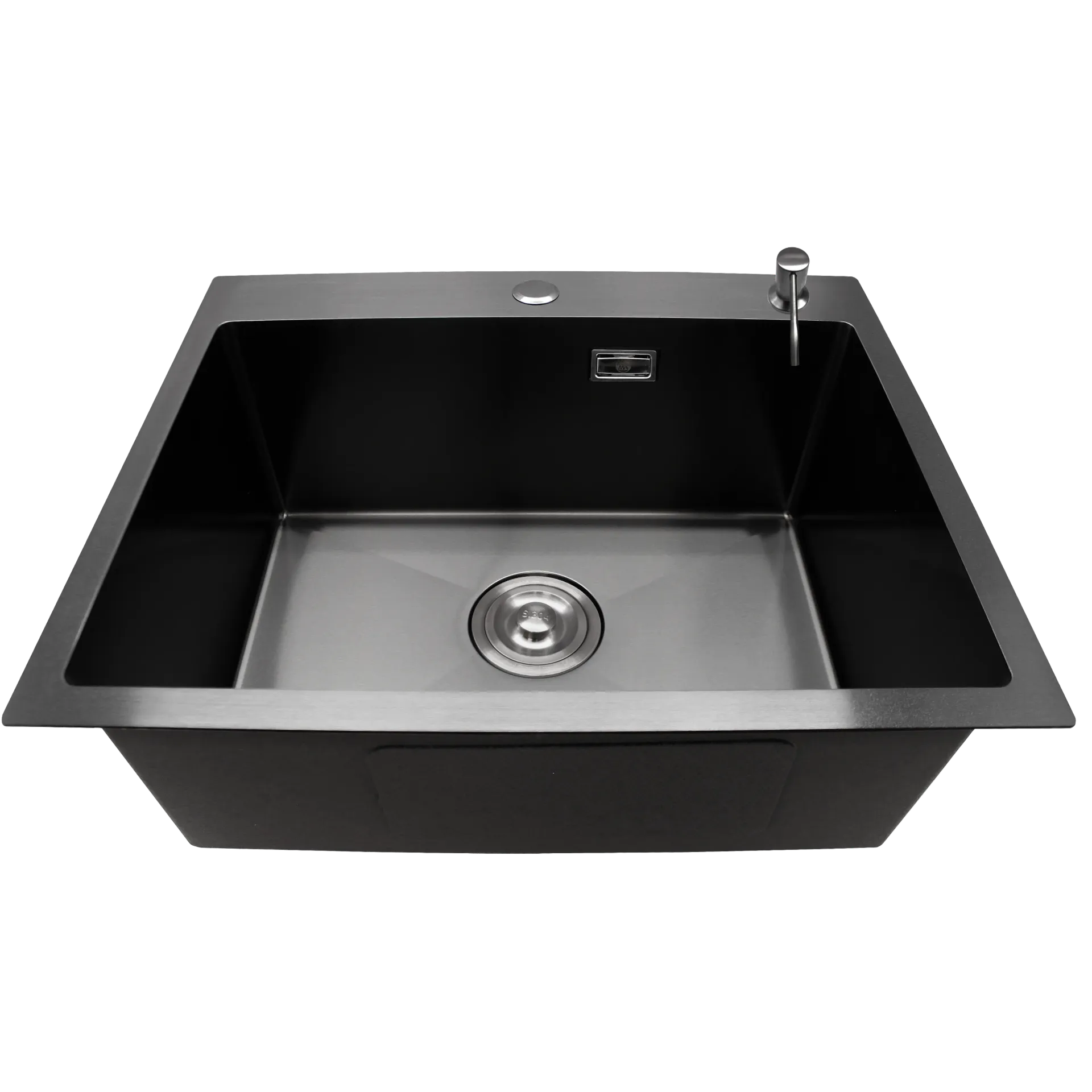 [MET-901] FREGADERO DE UNA TINA 55CM NEGRO MATE MA