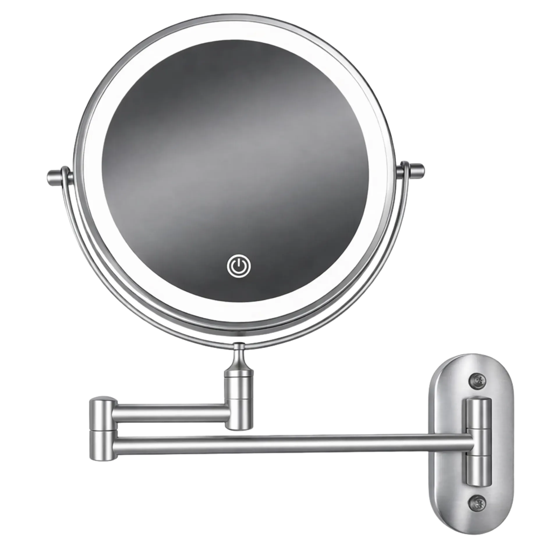 ESPEJO EXTENSIBLE RECARGABLE CON LUZ LED Y AUMENTO X5 SATINADO RIVER