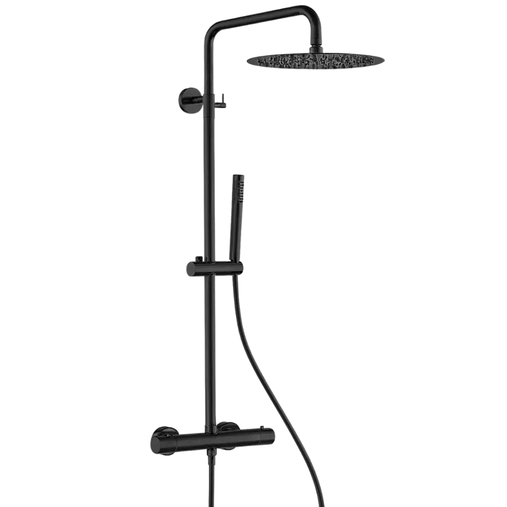 [DUC-002] COLUMNA DE DUCHA TERMOSTATICA NEGRO MATE EUROPA