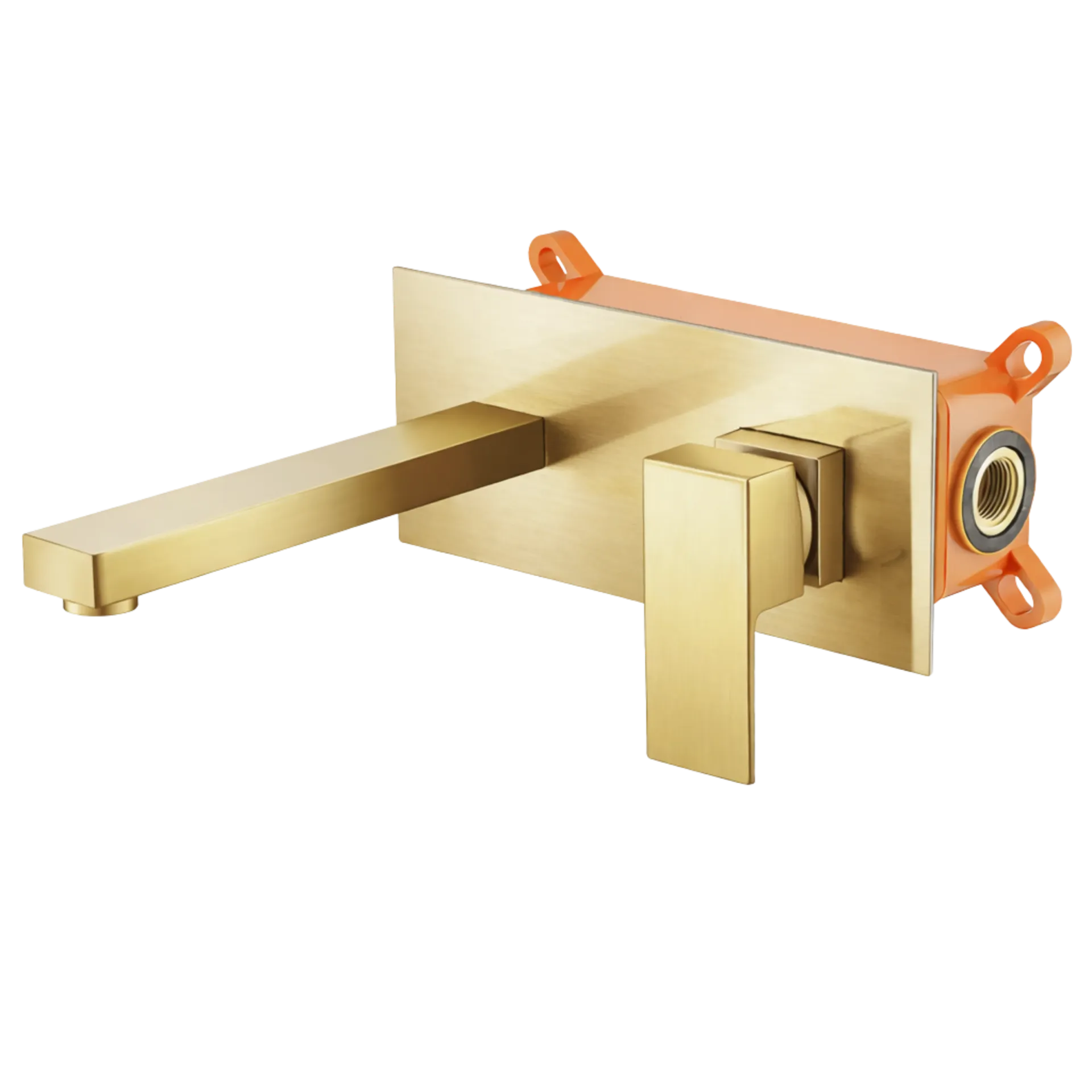 [RIV-470D] GRIFERIA DE LAVAMANOS DE PARED RUBIK DORADO MATE RIVER