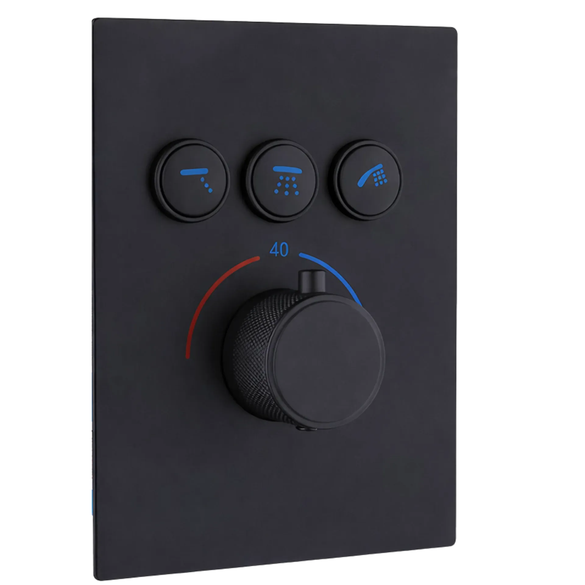 MONOMANDO DE DUCHA TERMOSTATICO 3 FUNCIONES NEGRO MATE RIVER