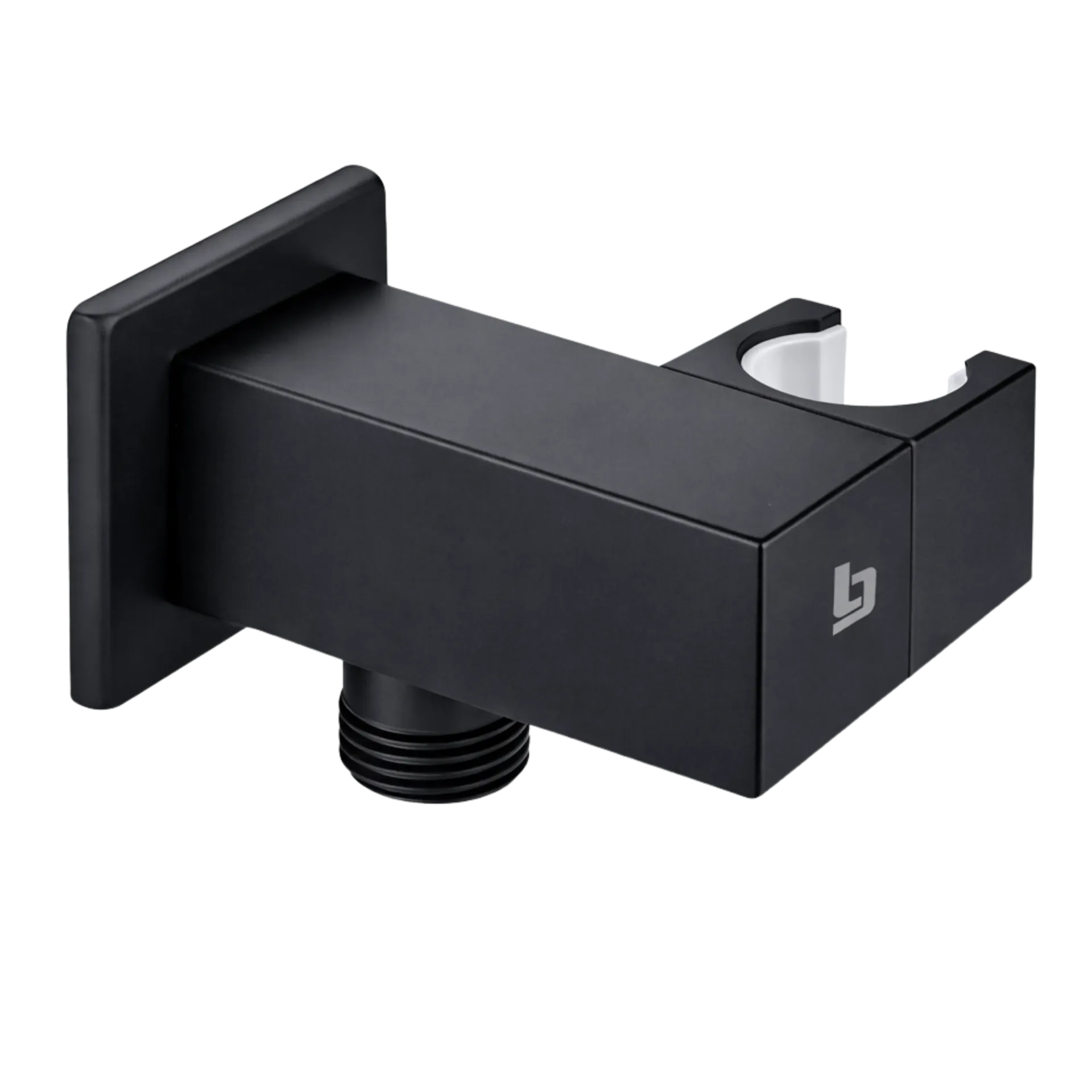 TOMA DE AGUA CUADRADA CON SOPORTE NEGRO MATE BG