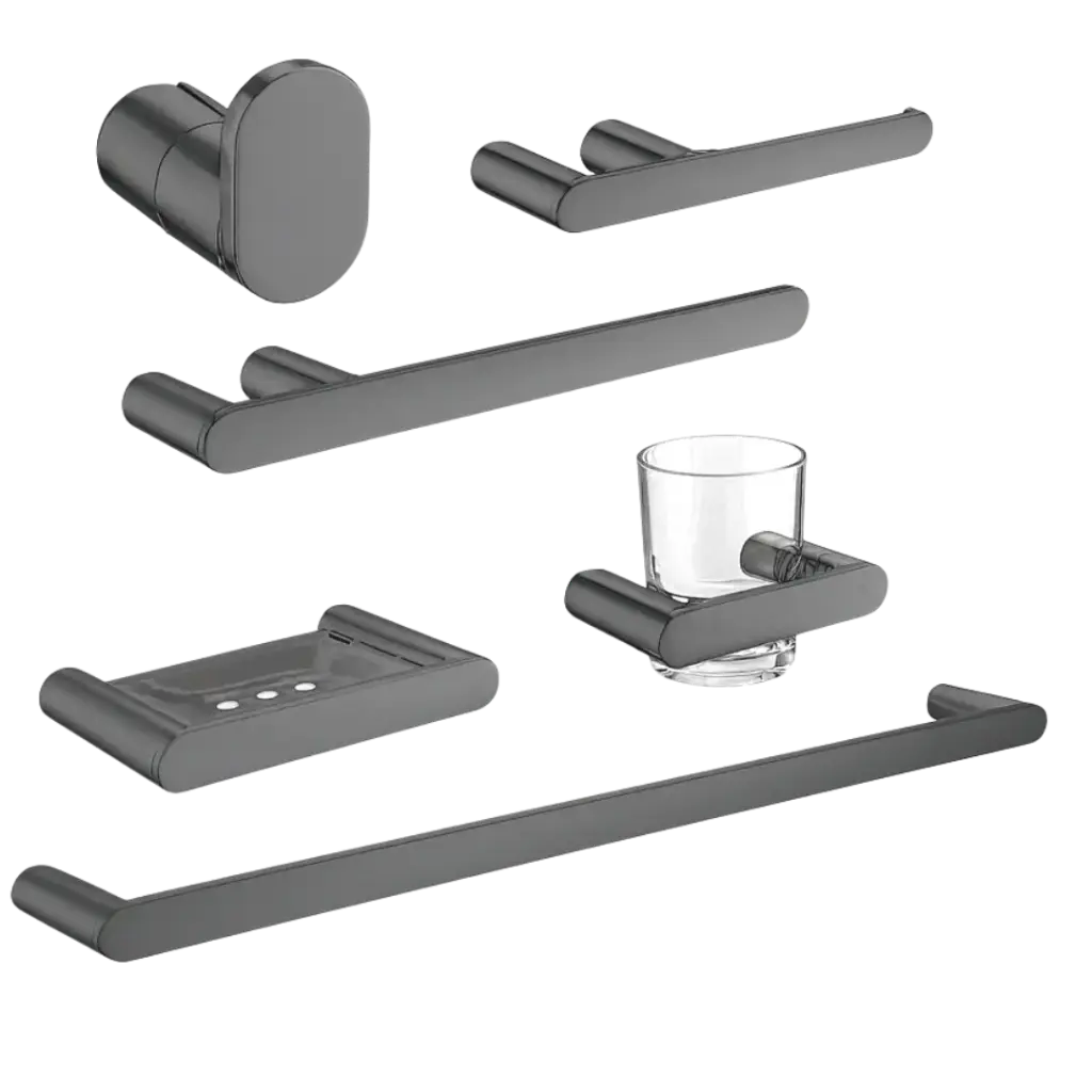 [ACCE-024] SET DE ACCESORIOS 6 PIEZAS TOLEDO GUN METAL EUROPA