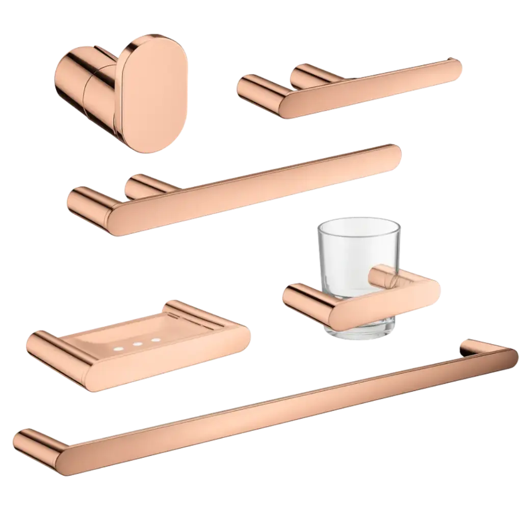 [ACCE-046] SET DE ACCESORIOS 6 PIEZAS TOLEDO GOLD ROSE EUROPA