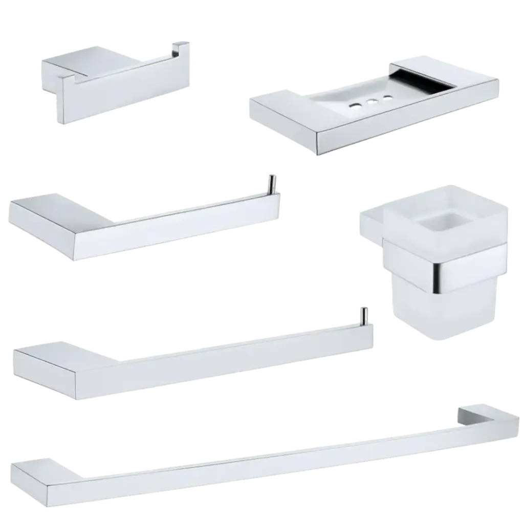 [ACCE-038] SET DE ACCESORIOS 6 PIEZAS VALENCIA CROMADO EUROPA