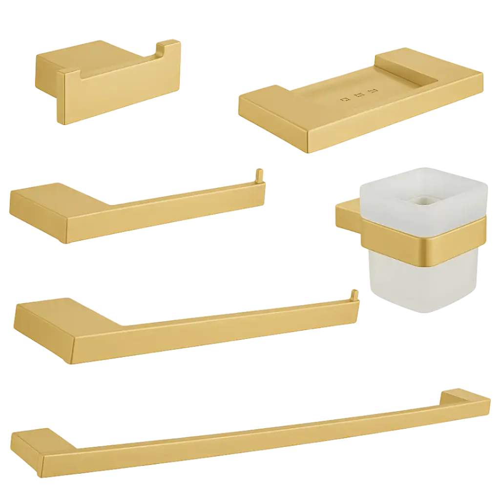 [ACCE-041] SET DE ACCESORIOS 6 PIEZAS VALENCIA DORADO MATE EUROPA