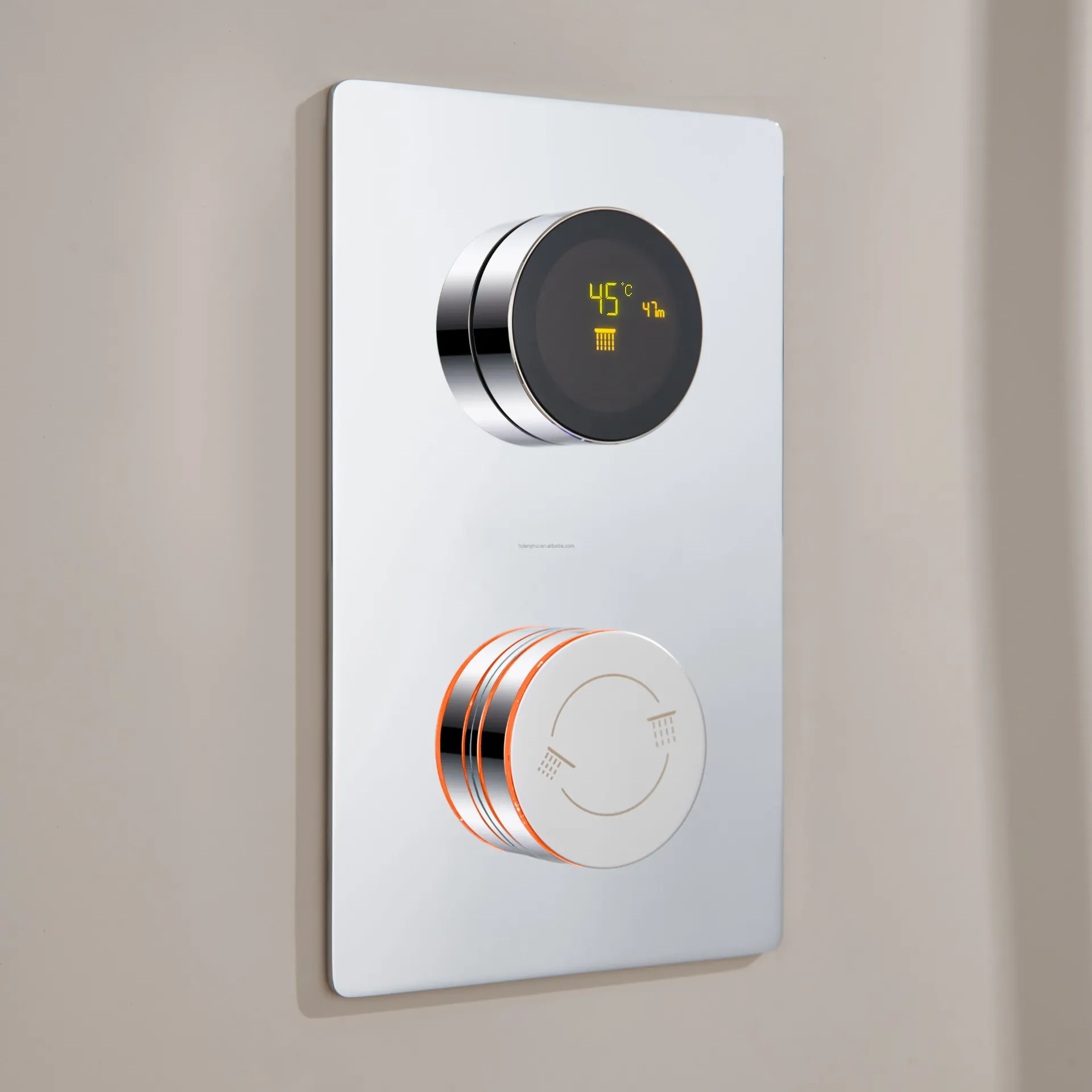 MONOMANDO DE DUCHA TERMOSTATICO SMART LED 3 FUNCIONES CROMADO RIVER