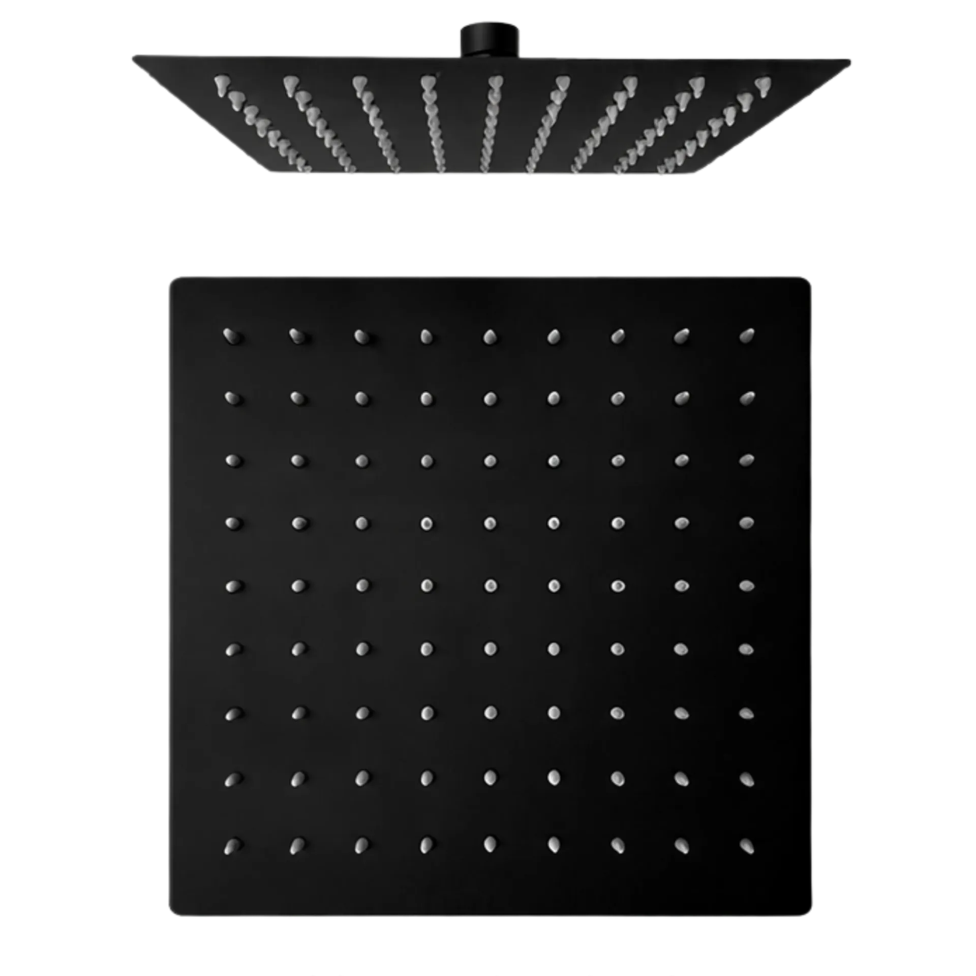 DUCHA REGADERA CUADRADA 8" NEGRO MATE MA