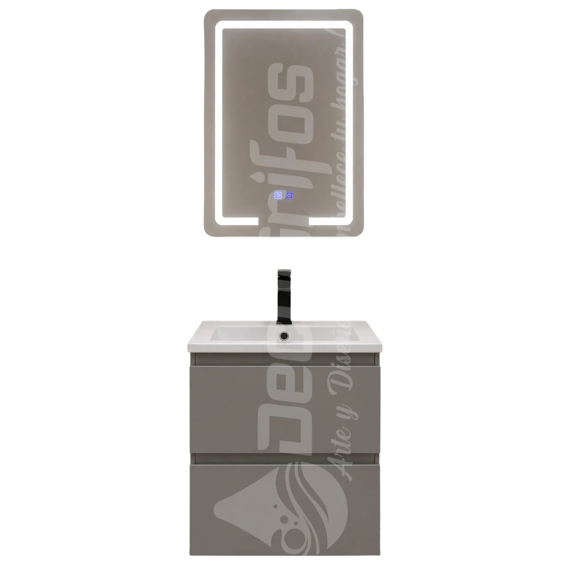MUEBLE DE BAÑO TAK 40CM 2G GRIS THAI