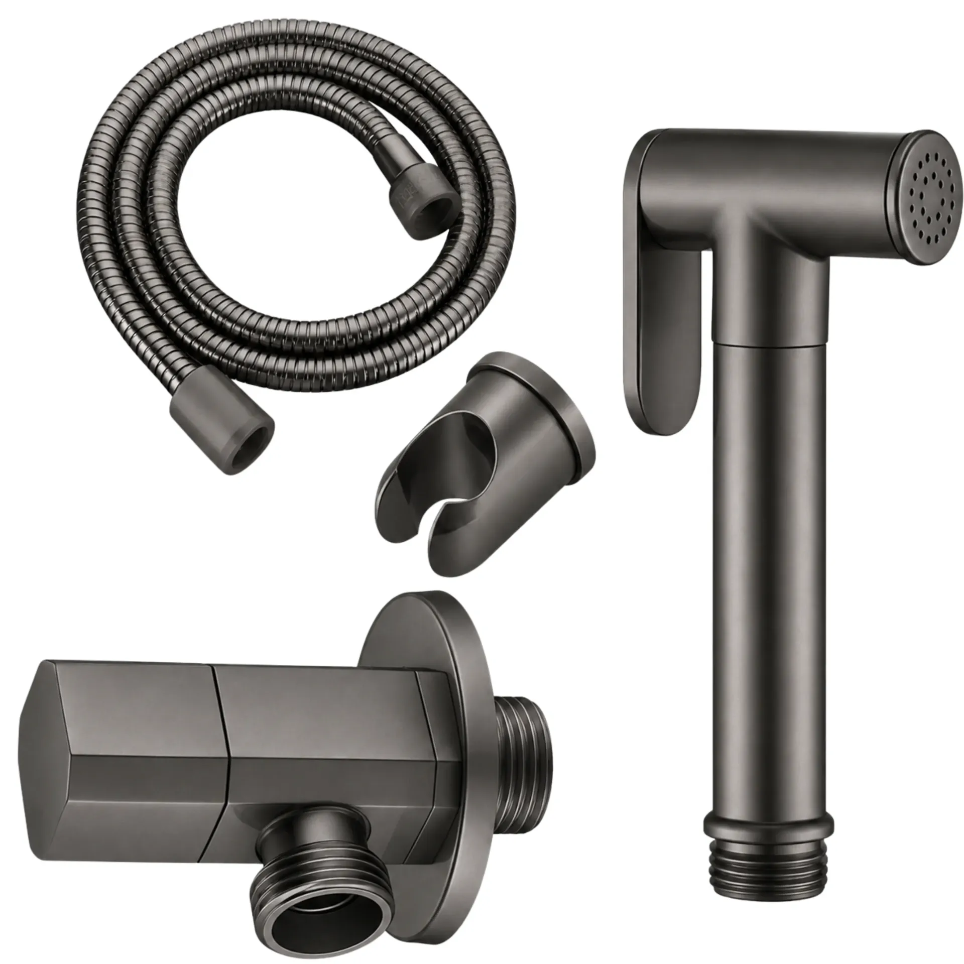 DUCHA DE MANO BIDET RONDA GUN METAL RIVER