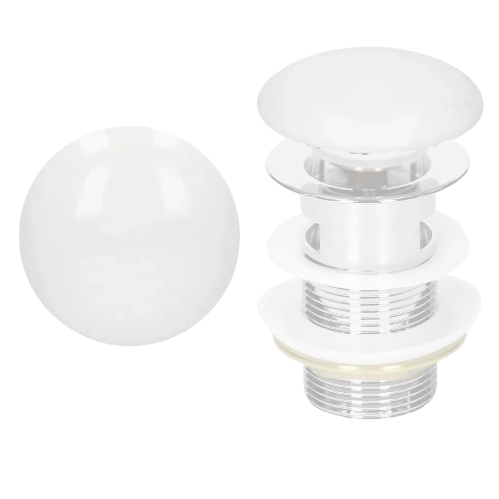 [EMB-001] EMBELLECEDOR DE CERAMICA PARA DESAGUE BLANCO BRILLANTE EUROPA