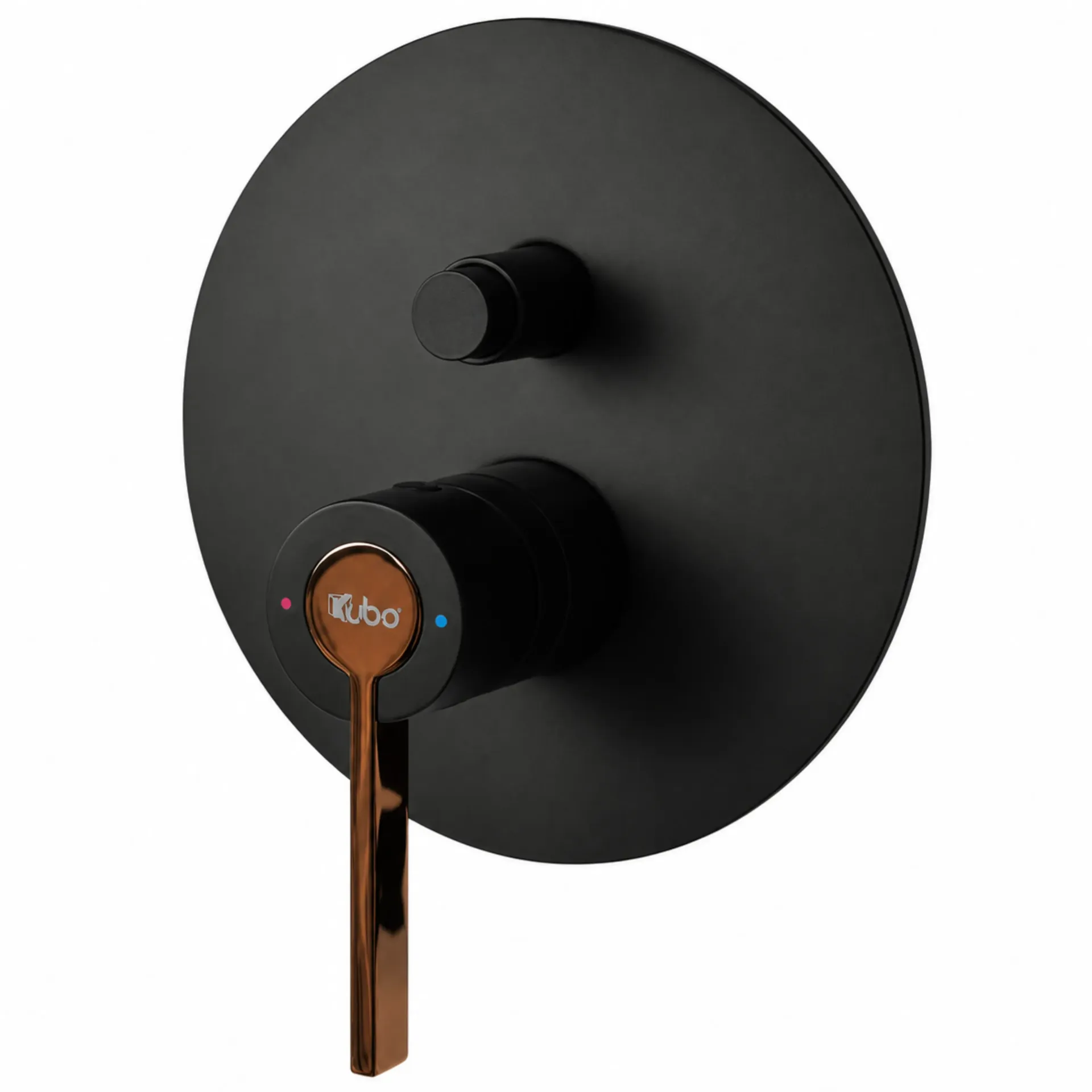 MONOMANDO DE DUCHA NEGRO GOLD ROSE CON DIVERTOR KUBO