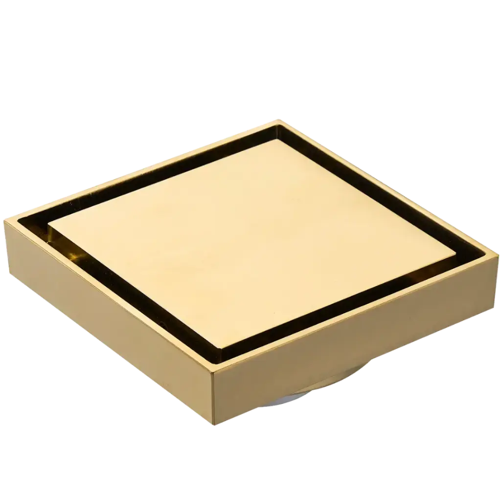 REJILLA CUADRADA OCULTA 10X10CM DORADO MATE EUROPA