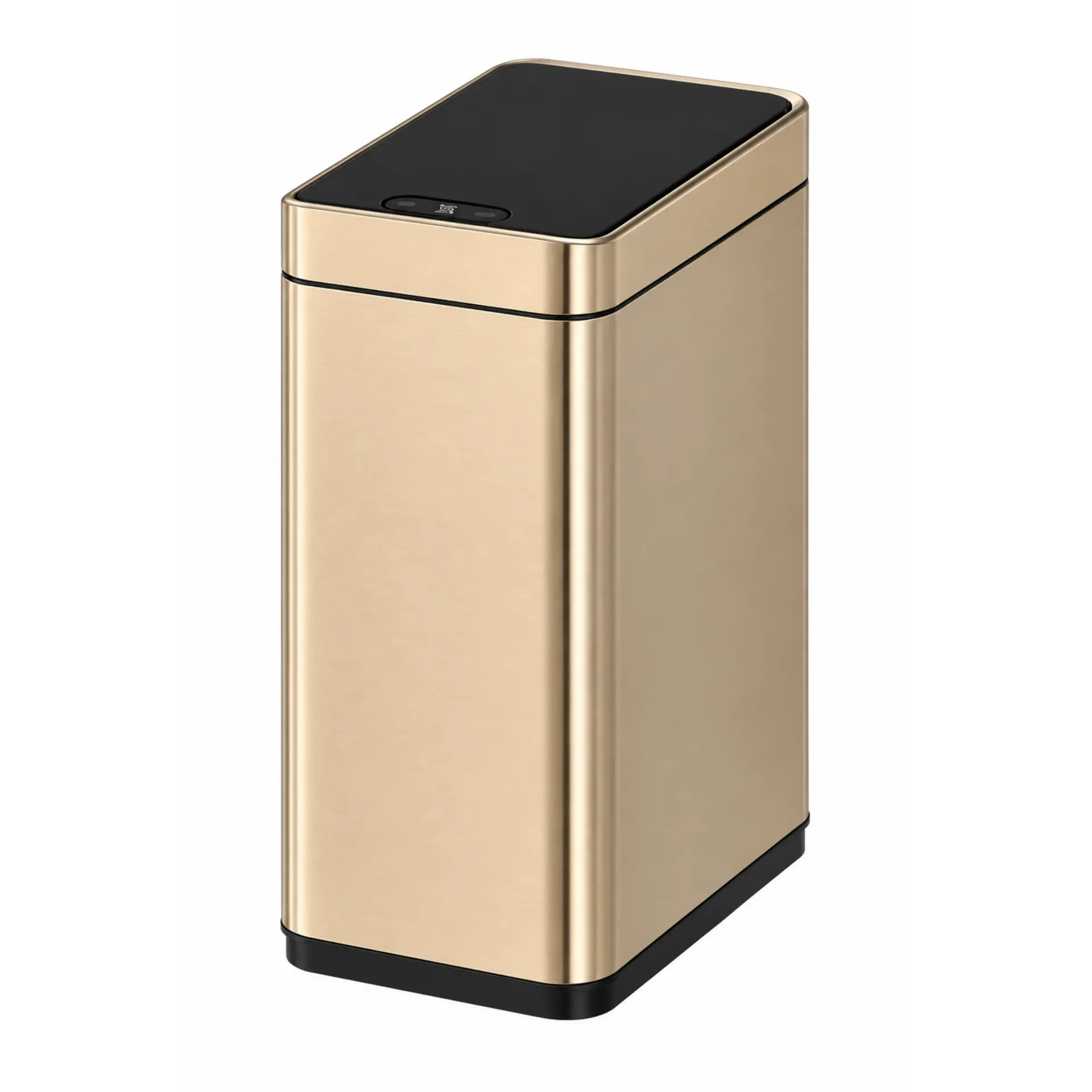PAPELERA RECTANGULAR CON SENSOR 8L ORO CHAMPAGNE TRR