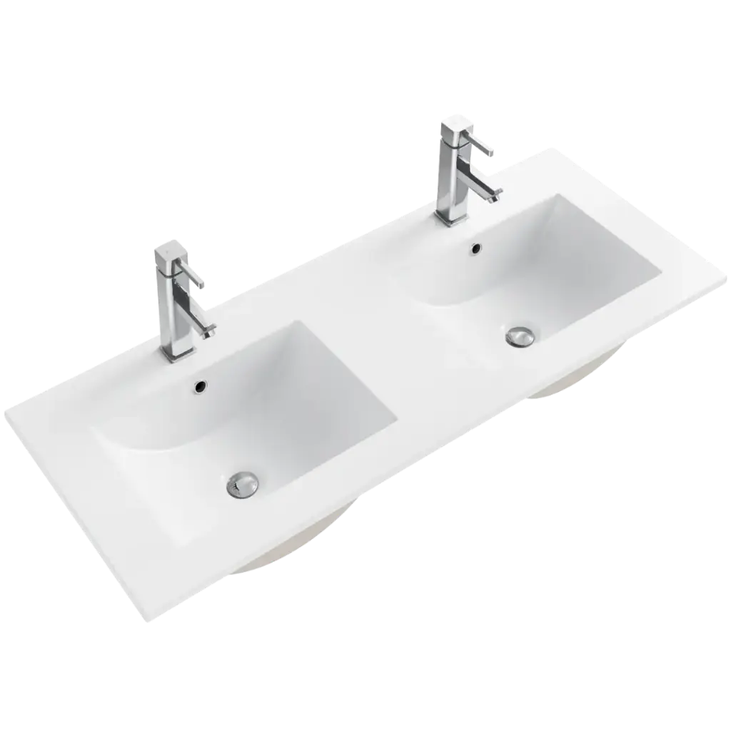 [LV-005] LAVAMANOS DE EMPOTRAR DOBLE 121CM BLANCO EUROPA