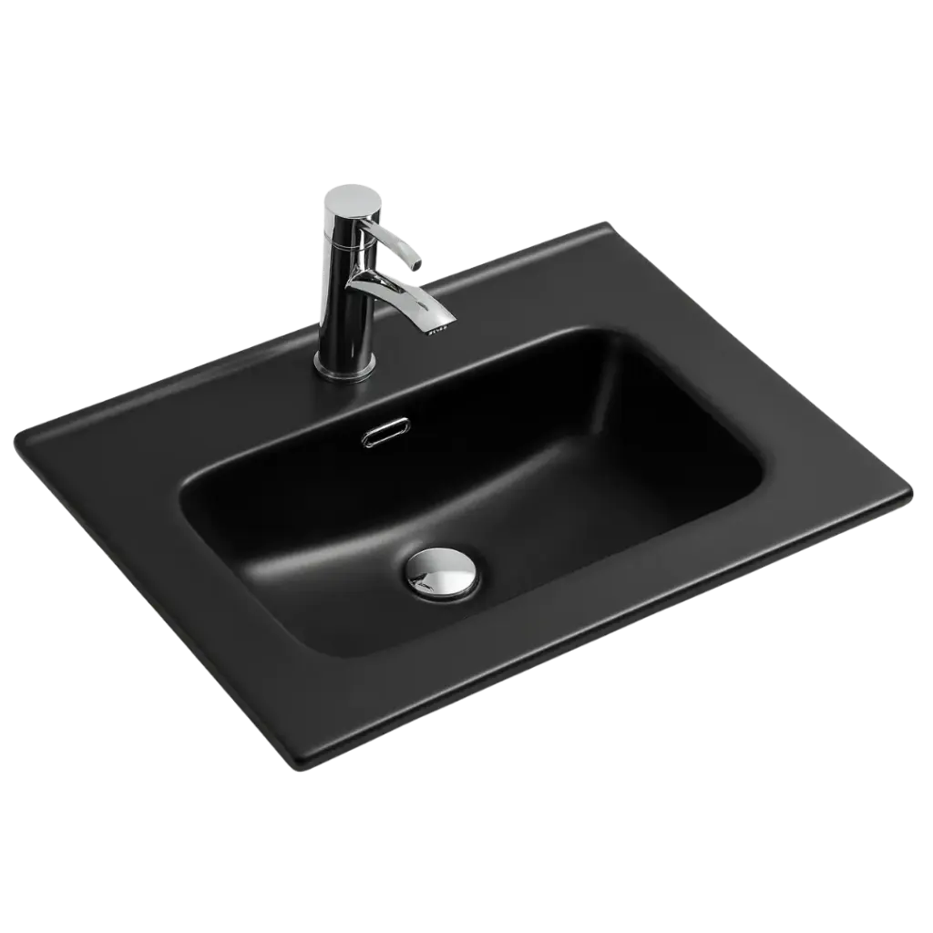 [LV-009] LAVAMANOS DE EMPOTRAR 81CM NEGRO MATE EUROPA