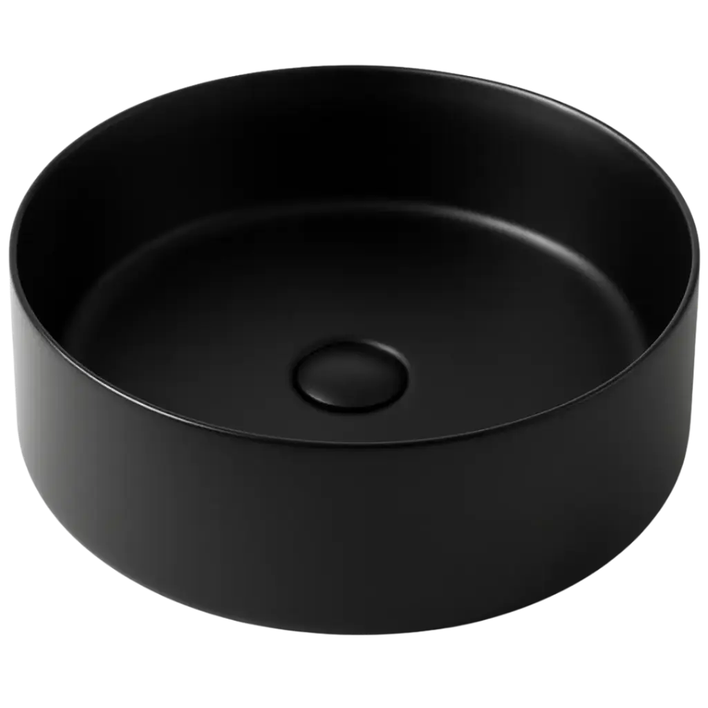 [LV-017] LAVAMANOS REDONDO 36CM NEGRO MATE EUROPA