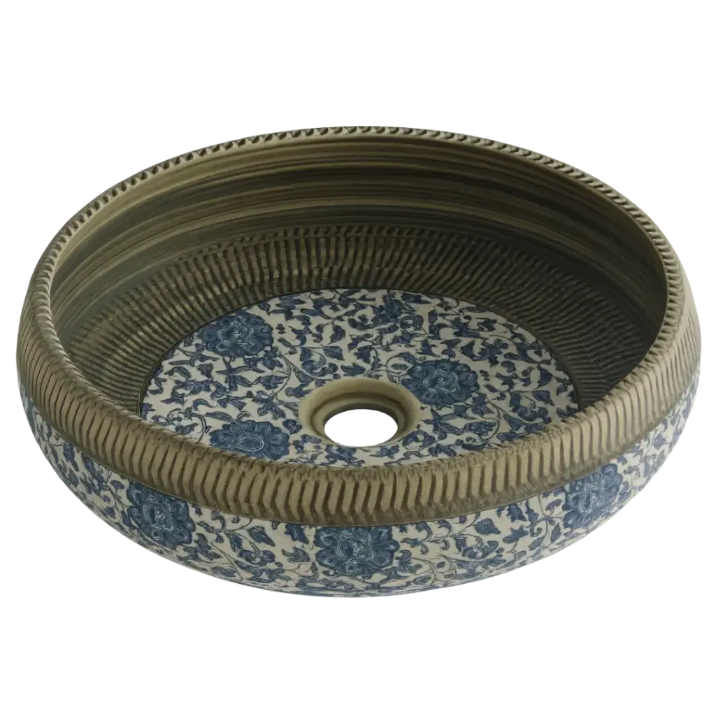 [LV-032] LAVAMANOS REDONDO 41CM AZUL EUROPA