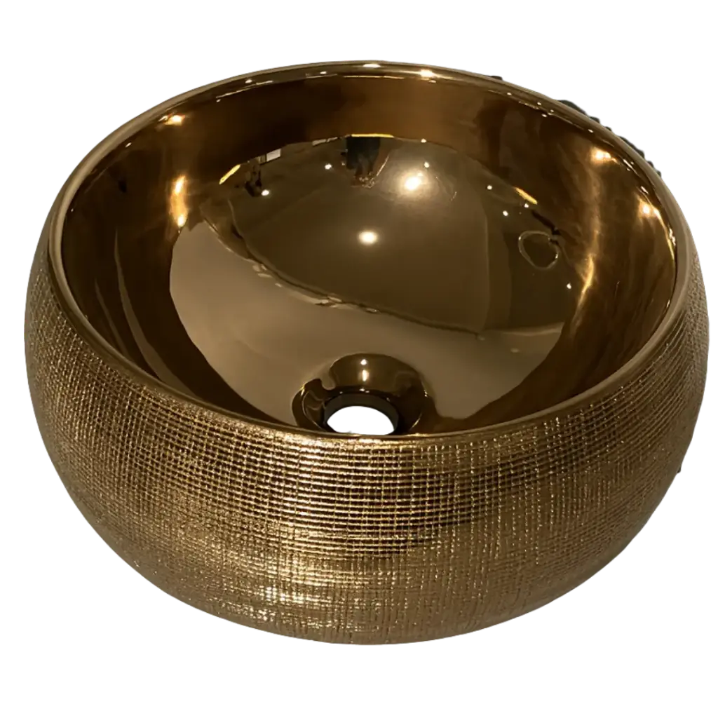 LAVAMANOS REDONDO 40CM DORADO BRILLANTE EUROPA