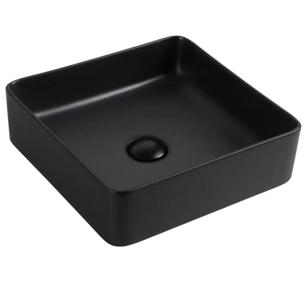 LAVAMANOS CUADRADO 36CM NEGRO MATE EUROPA