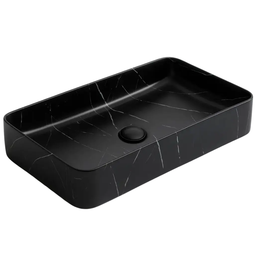 LAVAMANOS RECTANGULAR 50CM NEGRO MATE EUROPA