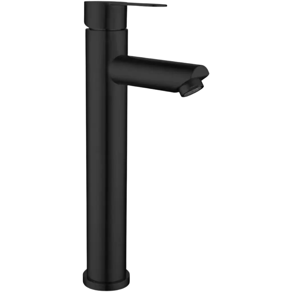 GRIFERIA DE LAVAMANOS ALTA CURVE NEGRO MATE RIVER