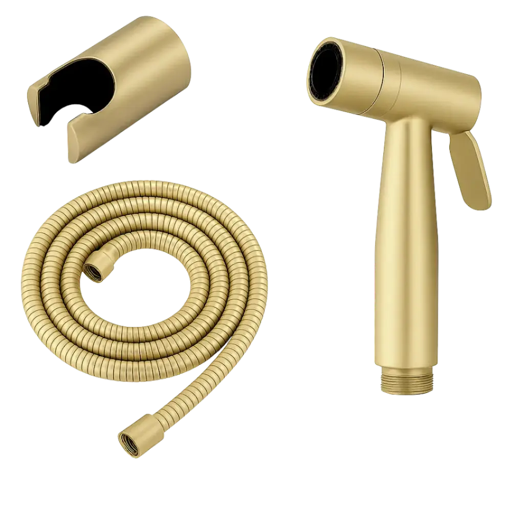 [RIV-205G] DUCHA DE MANO CON BASE Y MANGUERA GOLD MATE RV