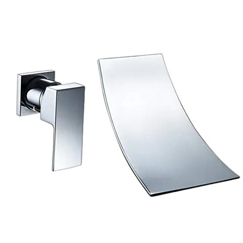 [RIV-451C] GRIFERIA DE LAVAMANOS DE PARED CASCADA CROMADO RIVER