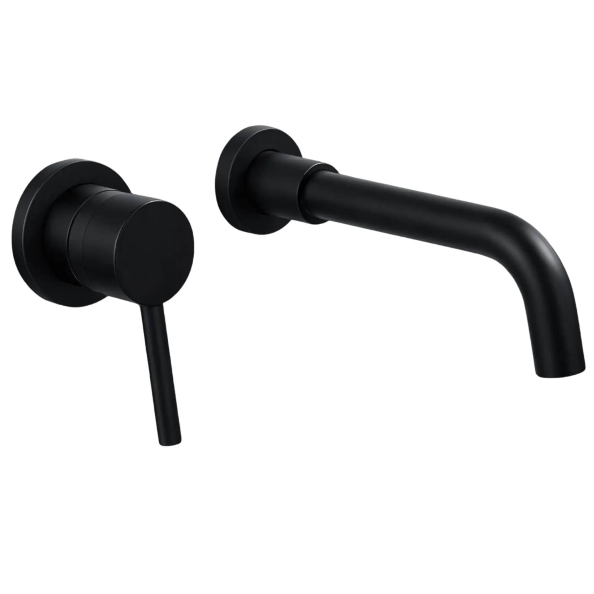 [RIV-460N] GRIFERIA DE LAVAMANOS DE PARED GOLA NEGRO MATE RIVER