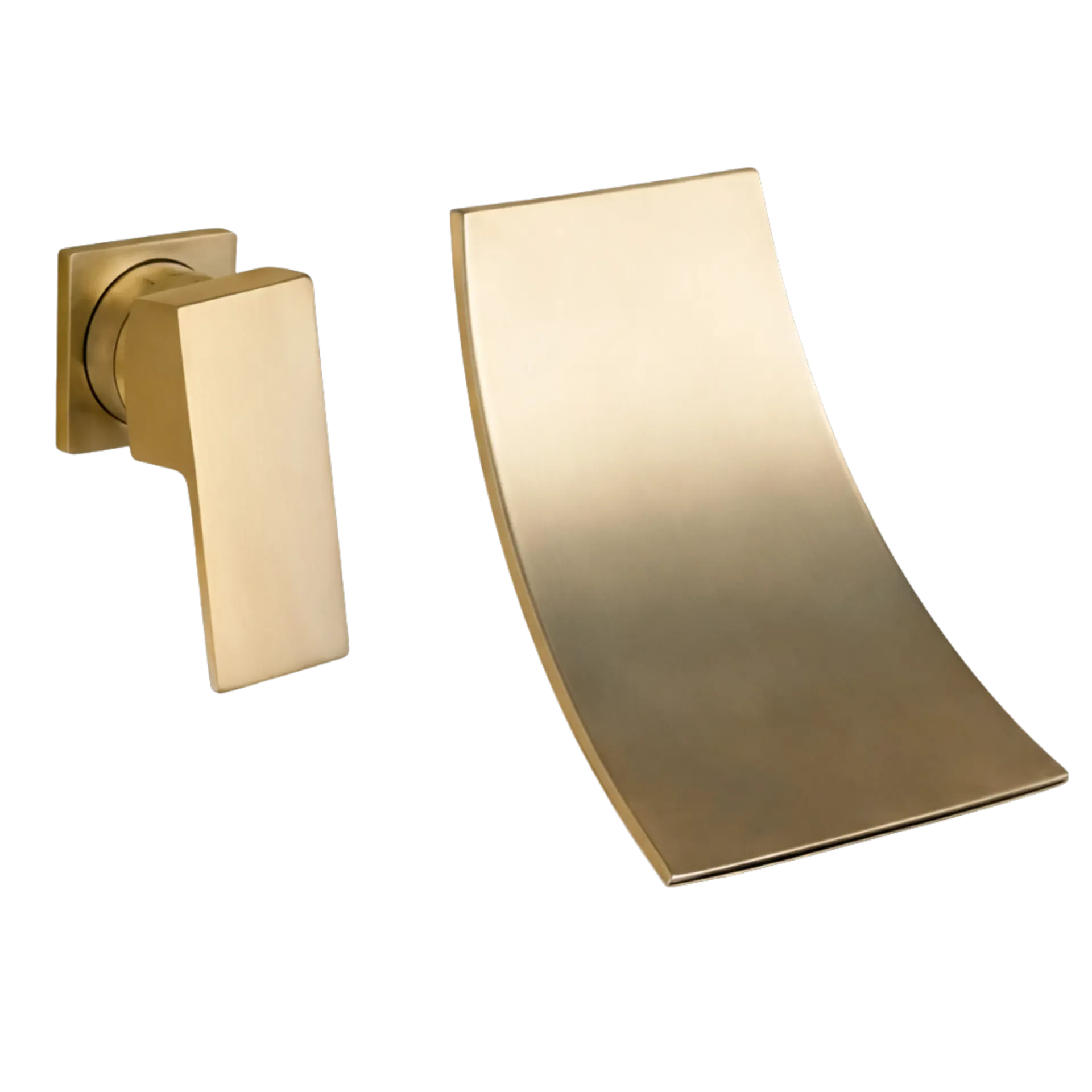 [RIV-451D] GRIFERIA DE LAVAMANOS DE PARED CASCADA DORADO MATE RIVER