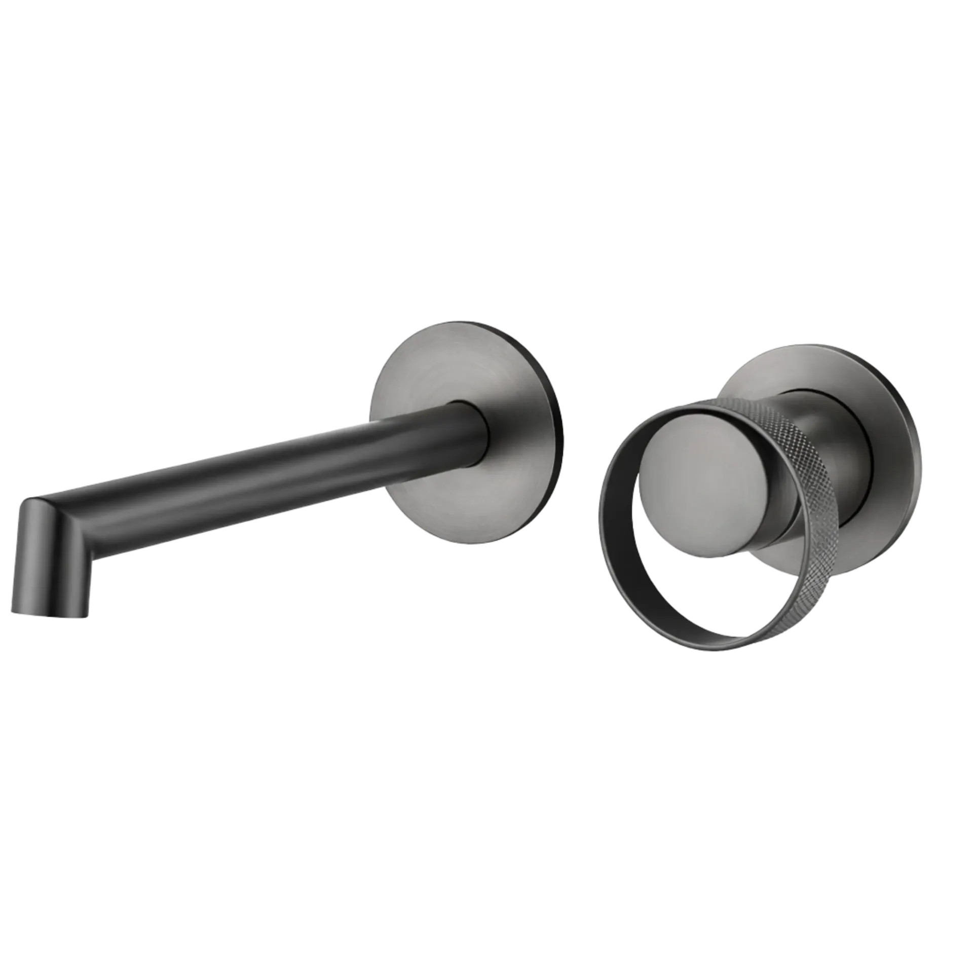 GRIFERIA DE LAVAMANOS DE PARED GIRO GUN METAL RIVER