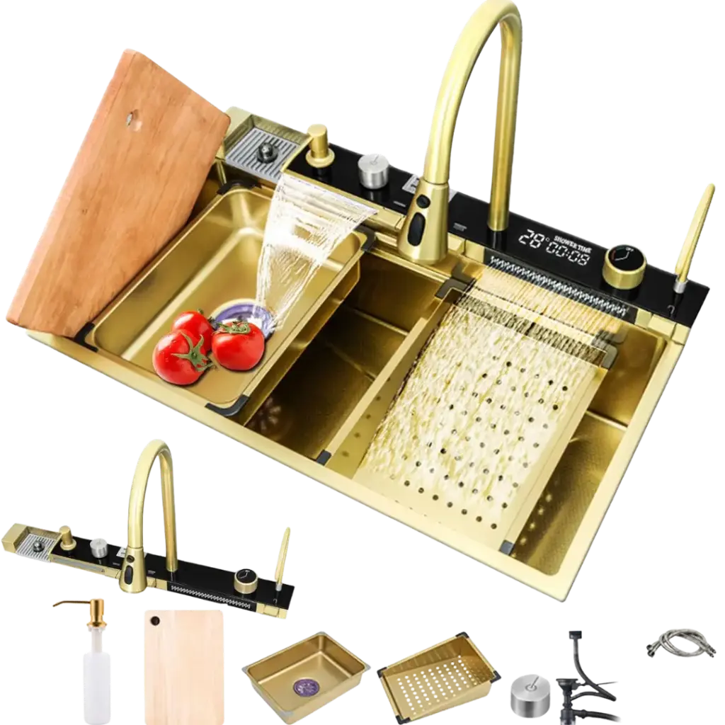 FREGADERO MULTIFUNCIONAL 75CM DORADO MATE RIVER