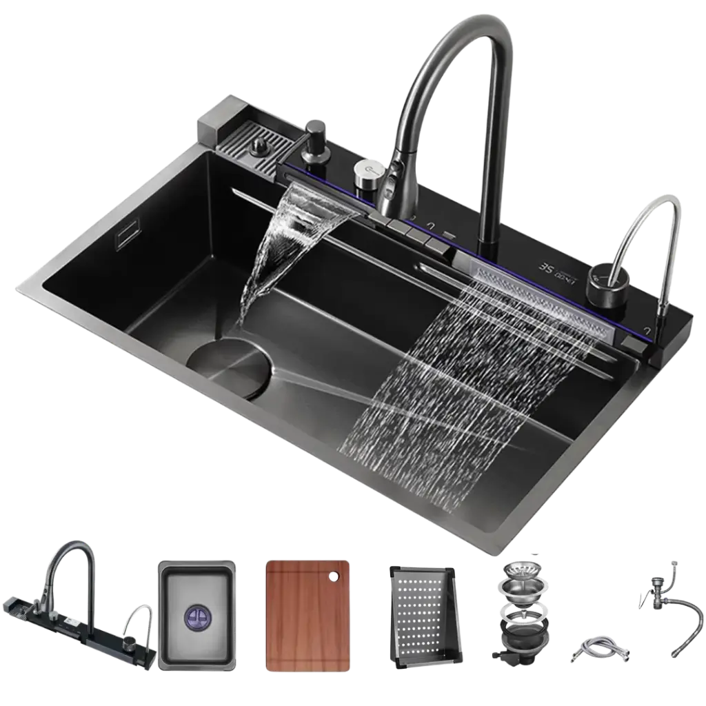 [RIV-FREGM7546GM] FREGADERO MULTIFUNCIONAL 75CM GUN METAL RIVER