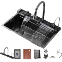 FREGADERO MULTIFUNCIONAL 75CM GUN METAL RIVER