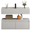 MUEBLE DE BAÑO HILTON 80CM DE PIEDRA SINT. BLANCO RIVER