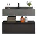 MUEBLE DE BAÑO HILTON 80CM DE PIEDRA SINT. GRIS RIVER