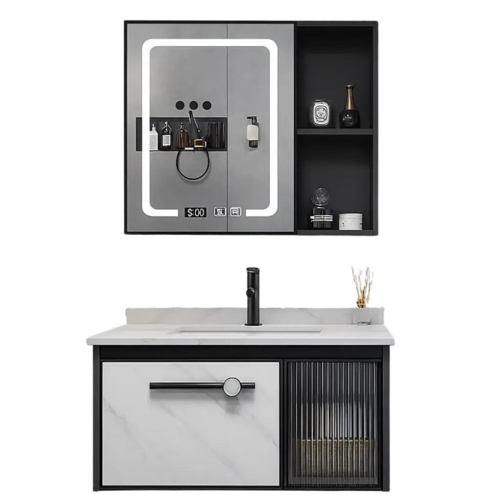 [RIV-MUE/903-60] MUEBLE DE BAÑO SAMOA 60CM GRIS/BLANCO RIVER