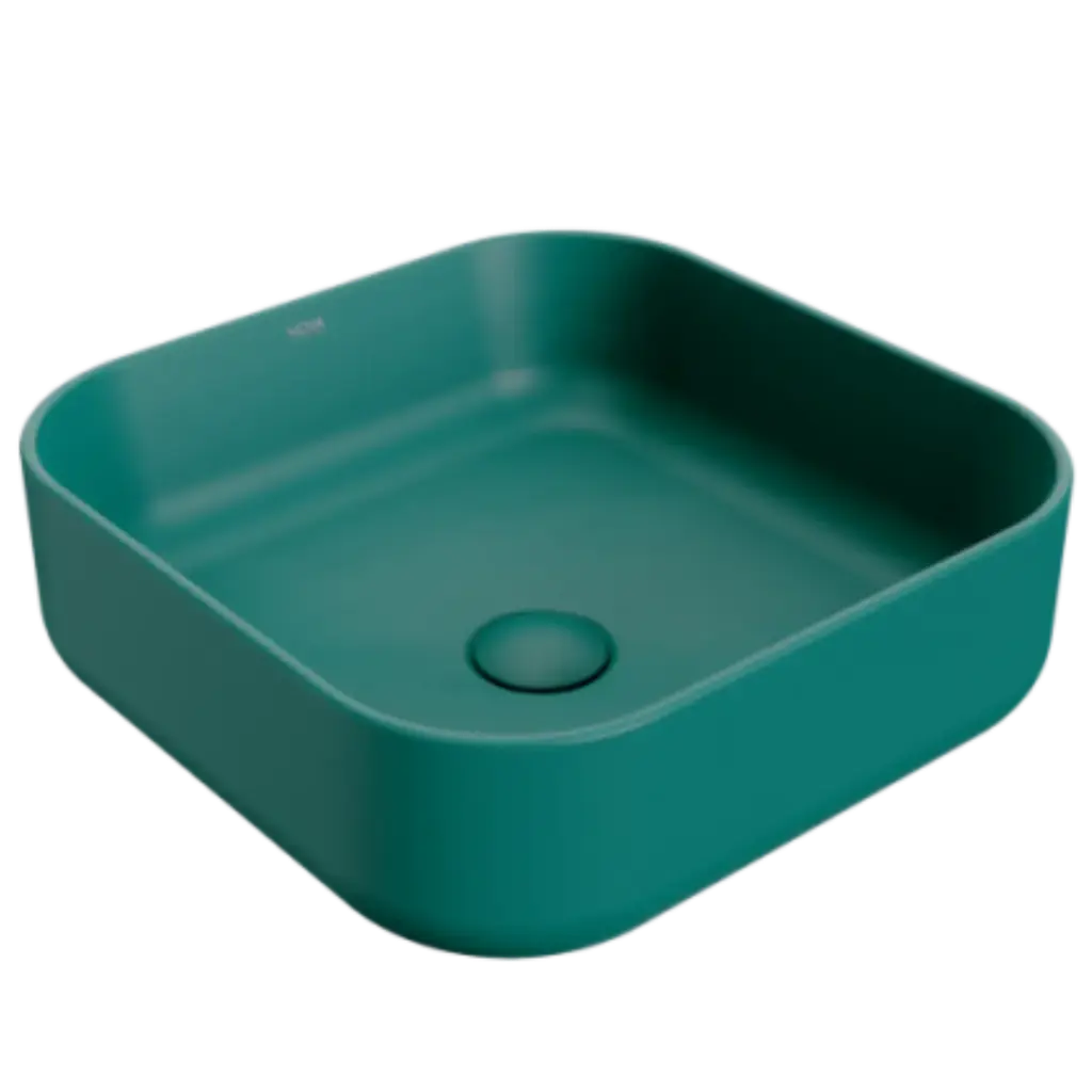 LAVAMANOS ART SQUARE FINECRAFT 39CM CHROME GREEN NOVA