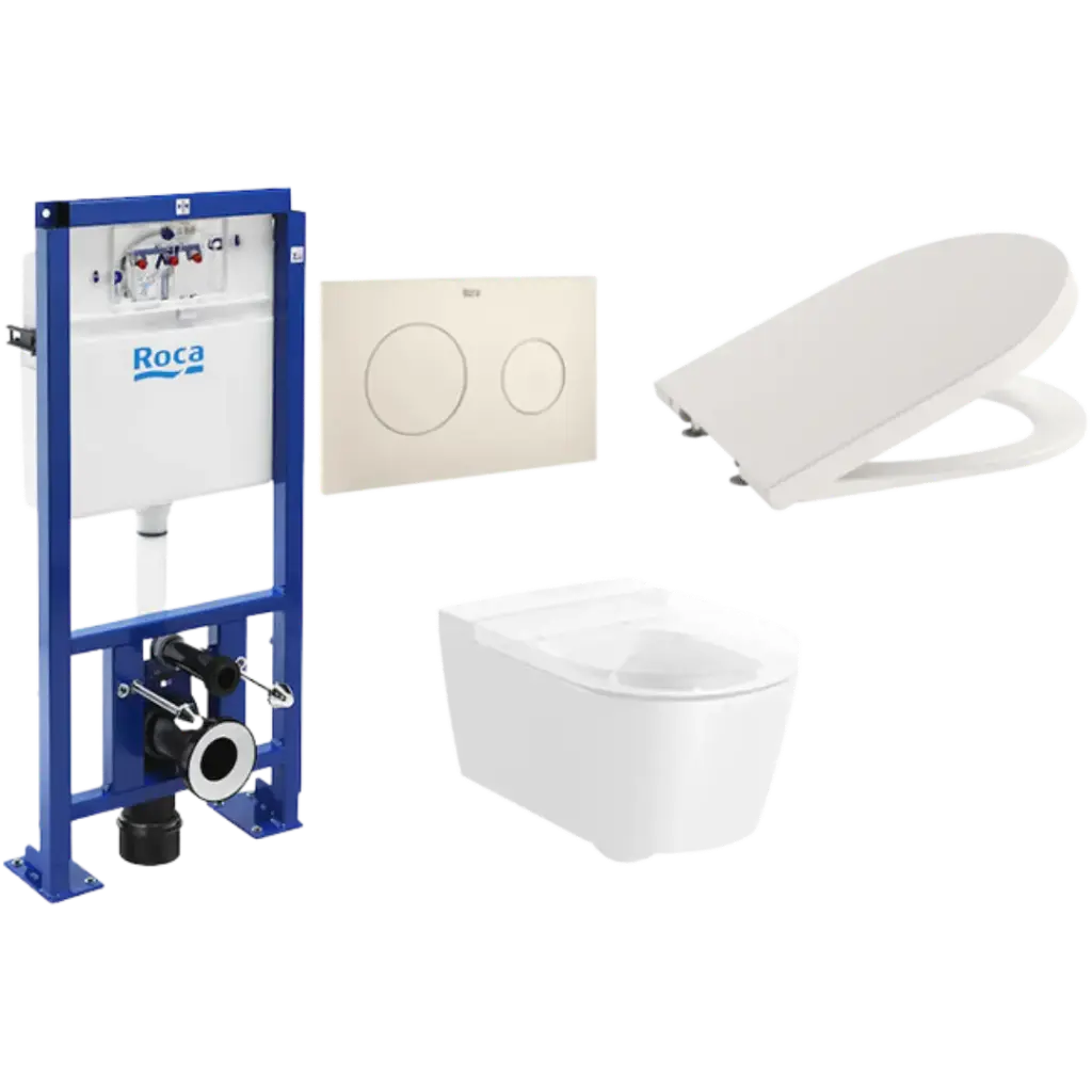 WC AEREO INSPIRA ROUND BEIGE ROCA