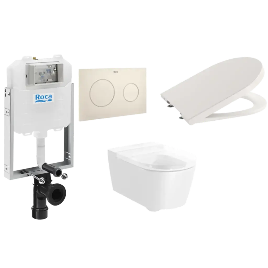 WC AEREO INSPIRA ROUND BEIGE ROCA