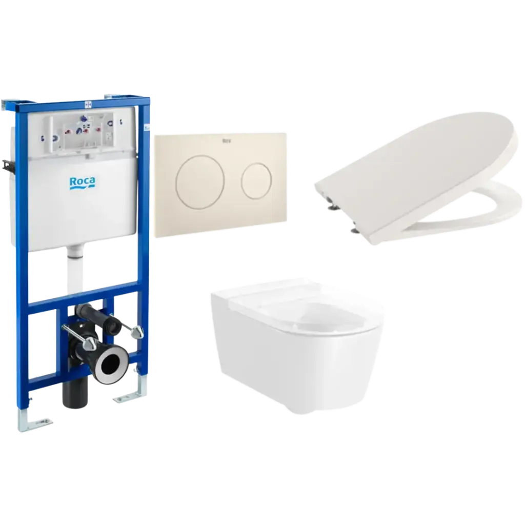 WC AEREO INSPIRA ROUND DUPLO BEIGE ROCA