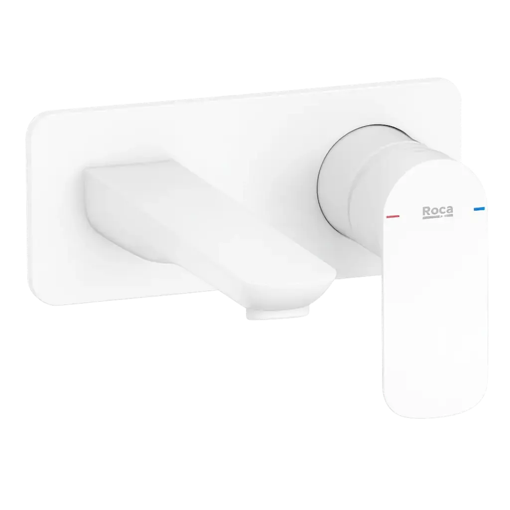 GRIFERIA DE LAVAMANOS DE PARED CALA BLANCO MATE ROCA