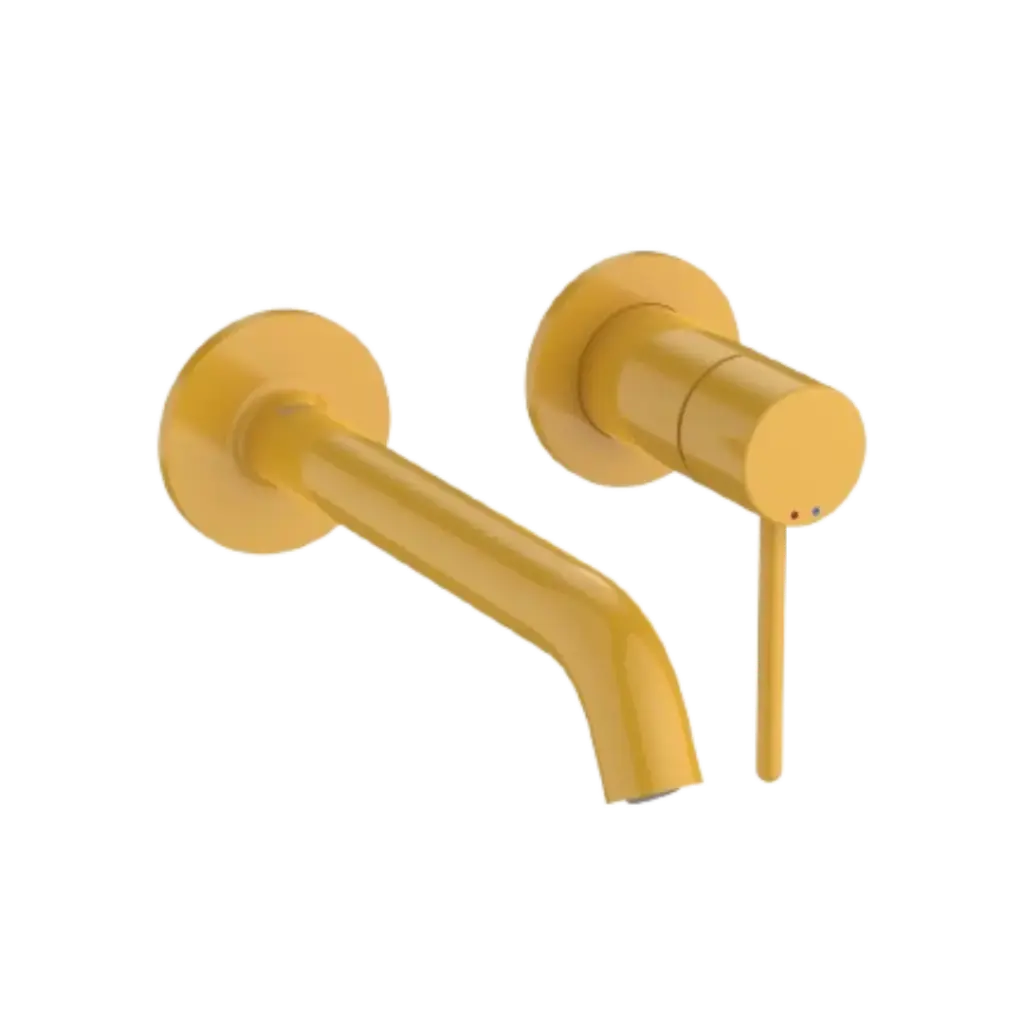 GRIFERIA DE LAVAMANOS DE PARED NU AMARILLO ROCA