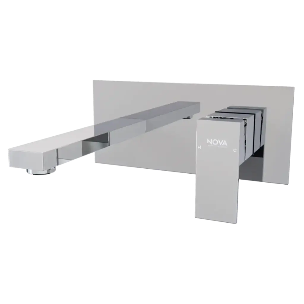 GRIFERIA DE LAVAMANOS DE PARED KUBE CROMADO NOVA