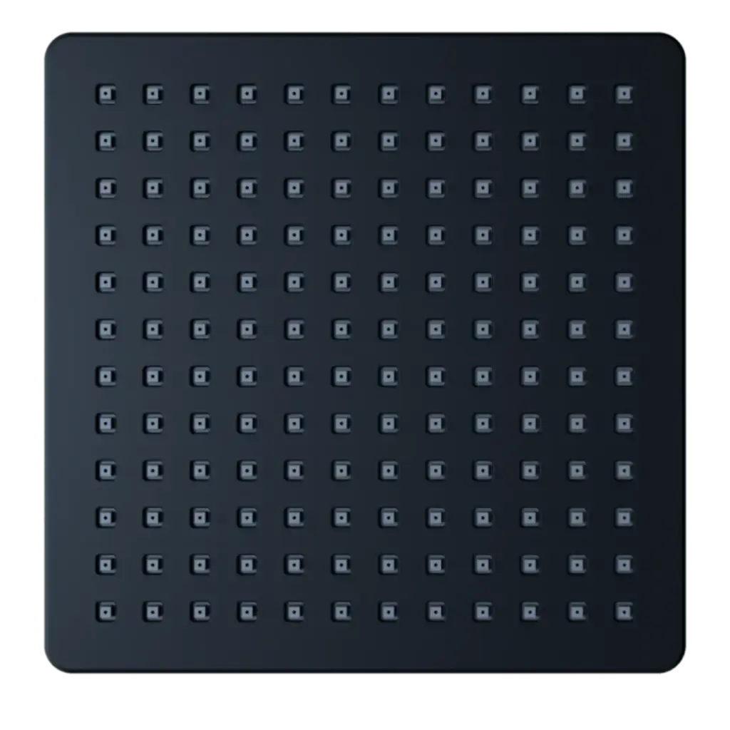 DUCHA REGADERA CUADRADA KUBE NOIR 8" NEGRO MATE NOVA