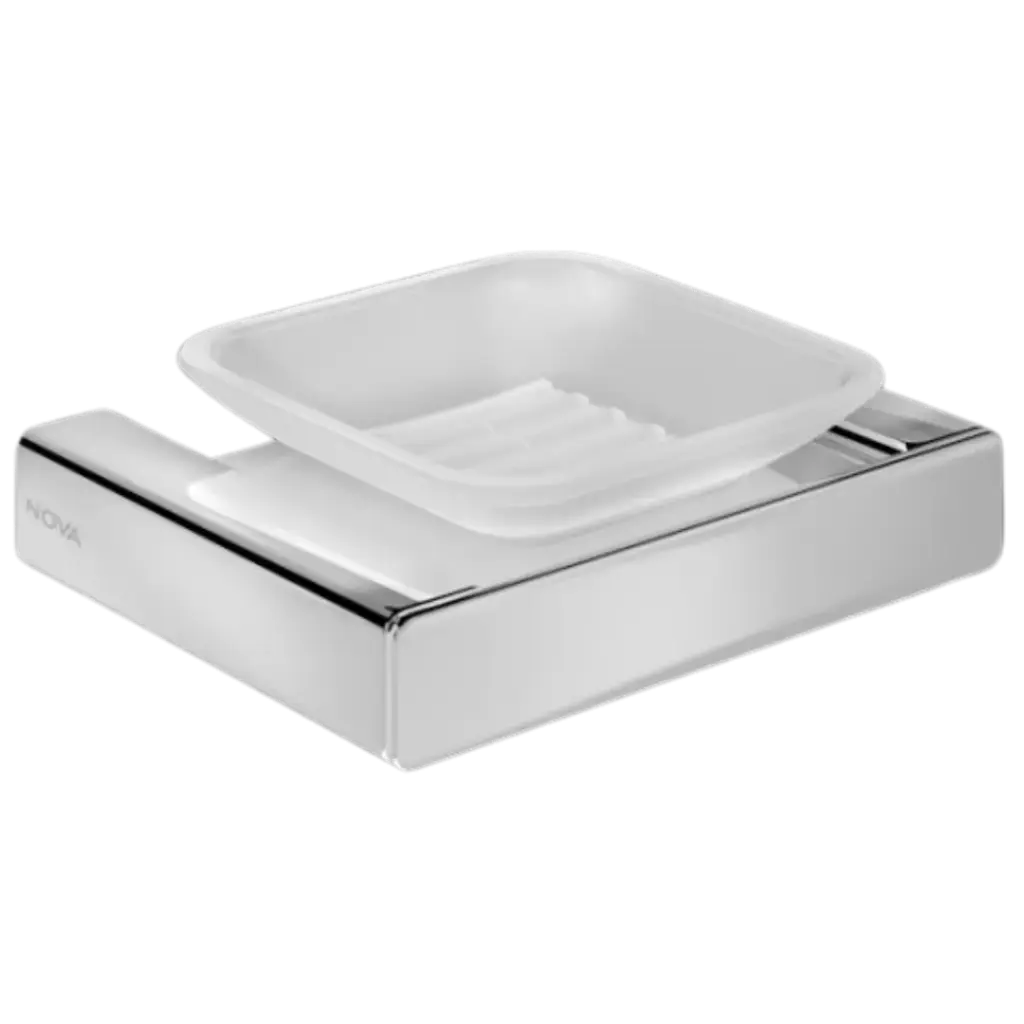[NVACC0041] JABONERA GLASS DOMO CROMADO NOVA